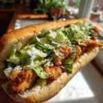 crispy chicken caesar salad sandwiches