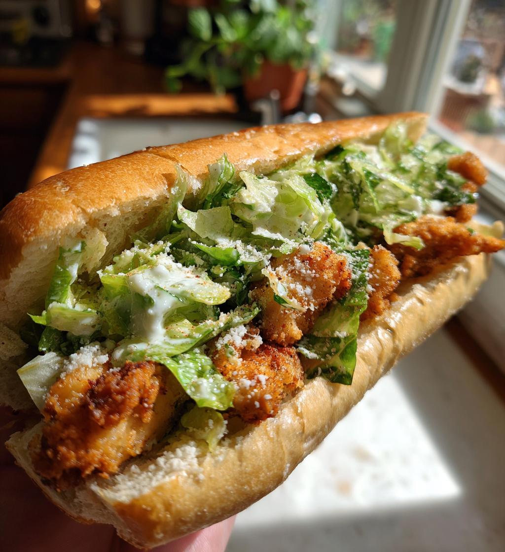 crispy chicken caesar salad sandwiches