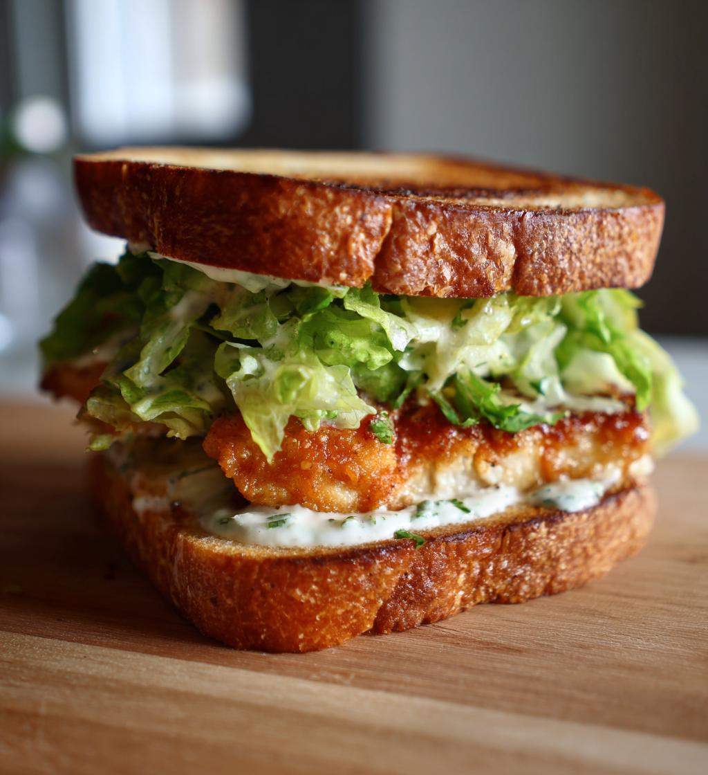 crispy chicken caesar sandwich simple home edit
