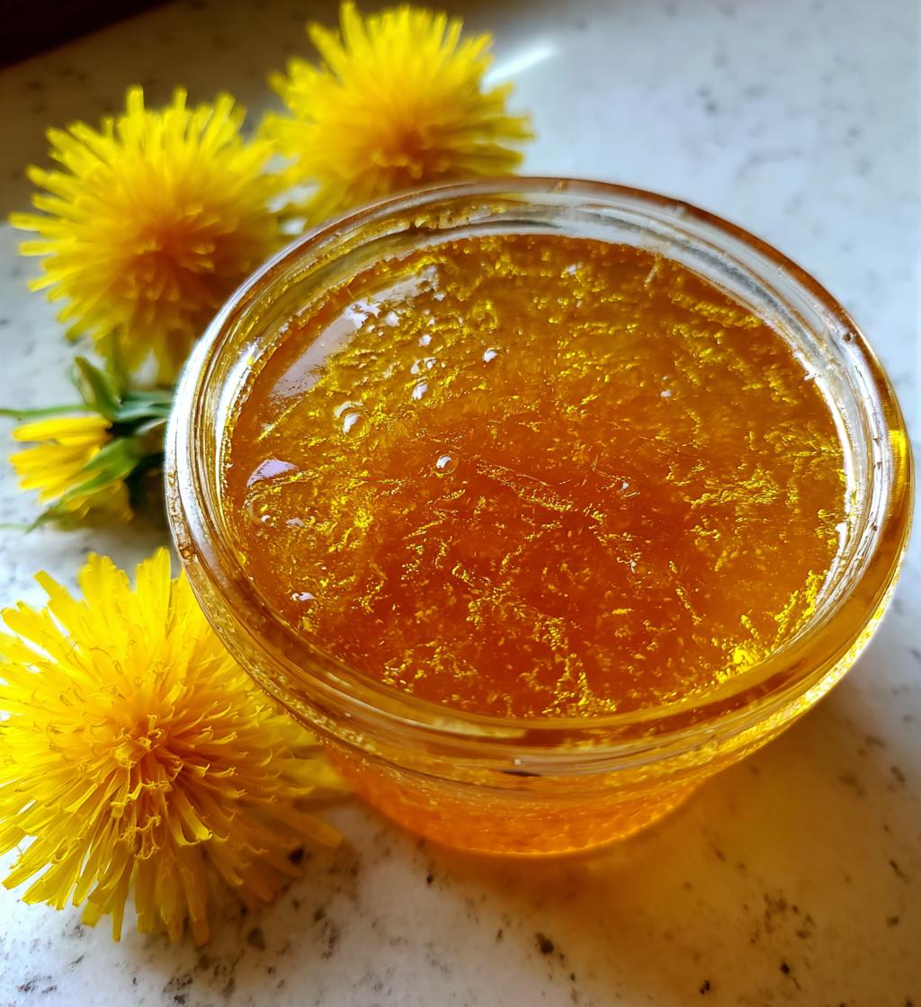 dandelion jelly with liquid pectin