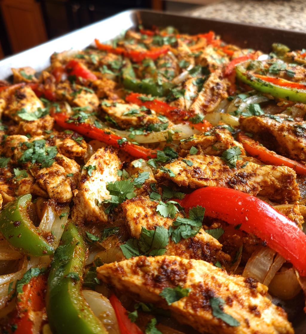 sheet pan chicken fajitas