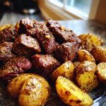 steak bites and potatoes with garlic butter air fryer