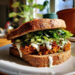 vegan crispy chicken caesar sandwich