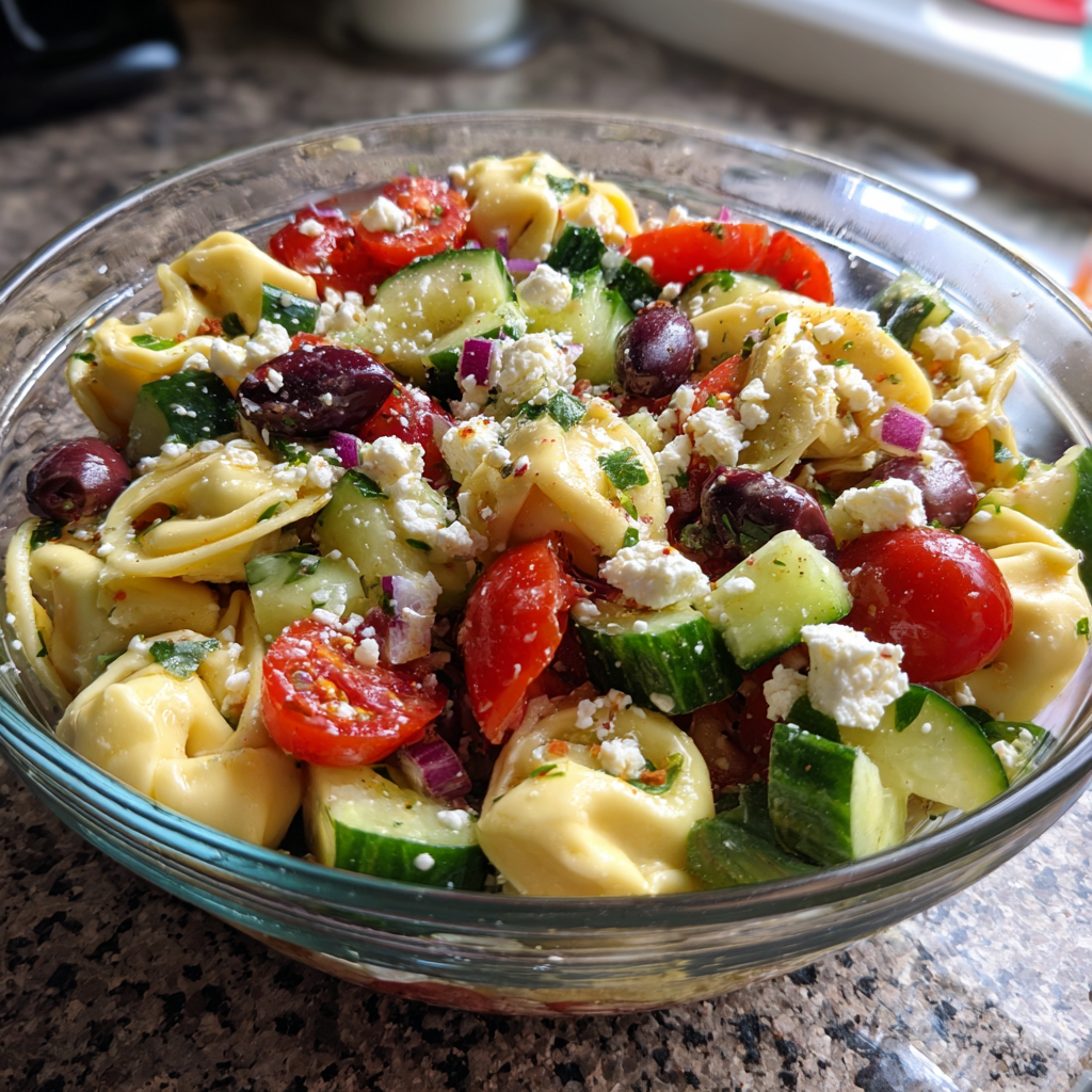 Greek Tortellini Salad with Olives &amp; Feta: Irresistible 30-Minute Recipe