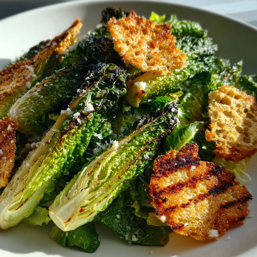 Smoky Grilled Caesar Salad with Parmesan Crisps: 1 Irresistible Twist