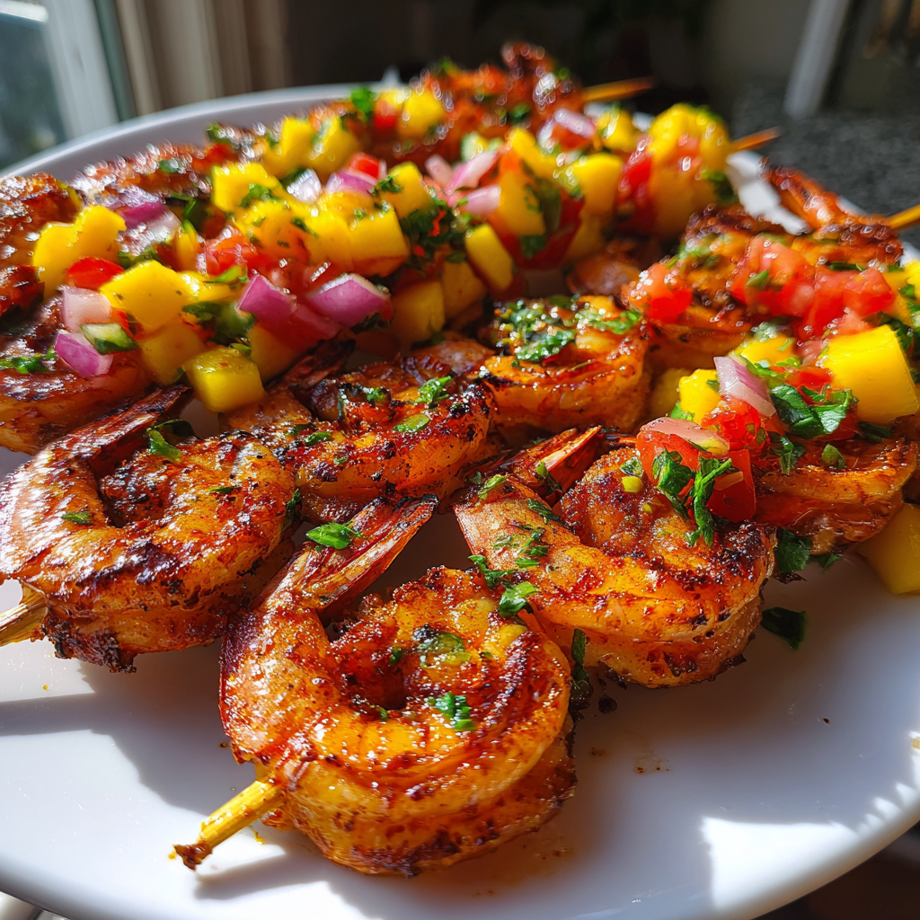 Spicy Grilled Shrimp Skewers with Mango Salsa: 5 Irresistible Steps