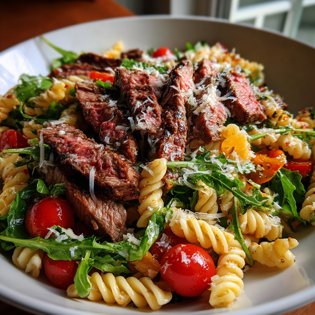 Steak Pasta Salad with Arugula &amp; Parmesan: Perfect 25-Minute Meal