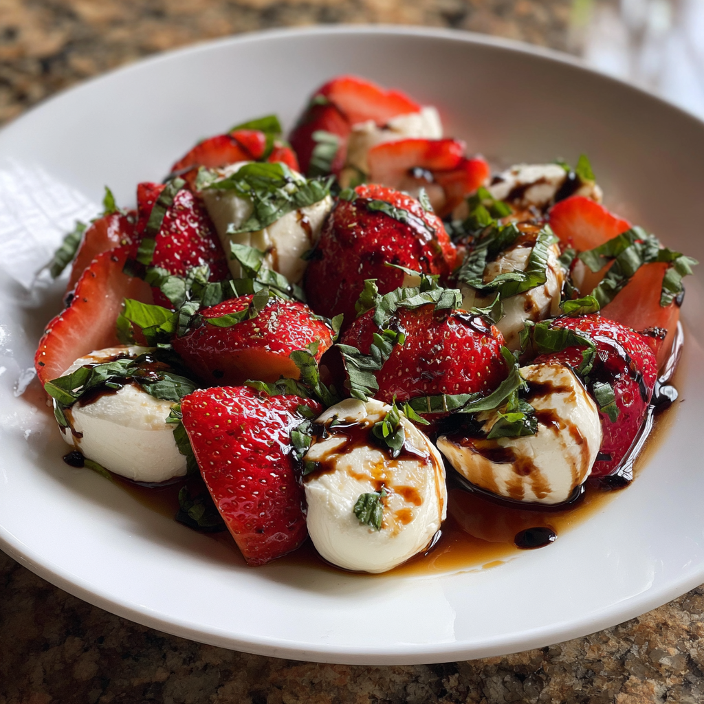Strawberry Caprese with Fresh Basil &amp; Mozzarella: The Perfect 10-Minute Salad