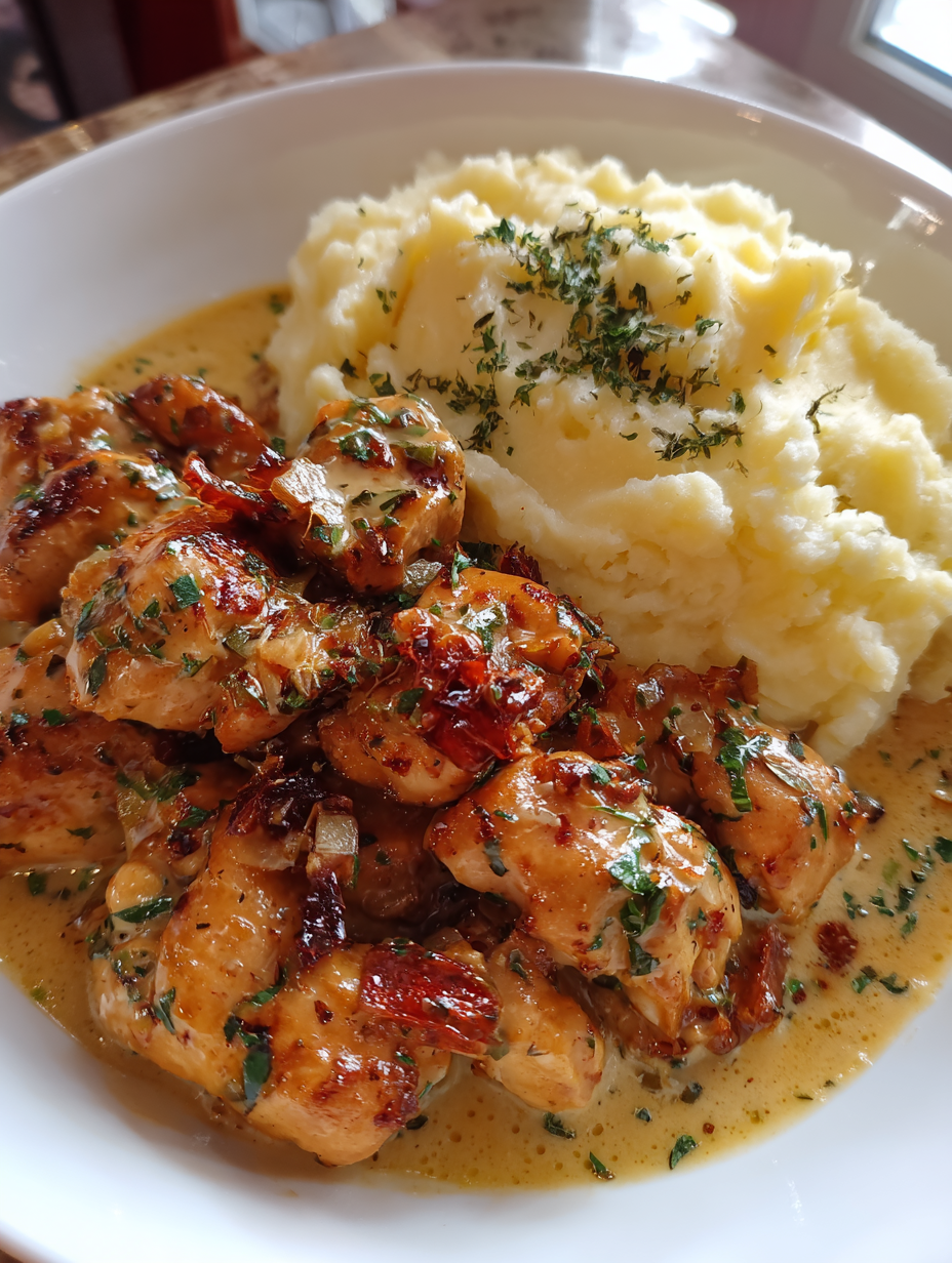 creamy garlic chicken with mashed potatoes recipe: creamy and flavorful delight