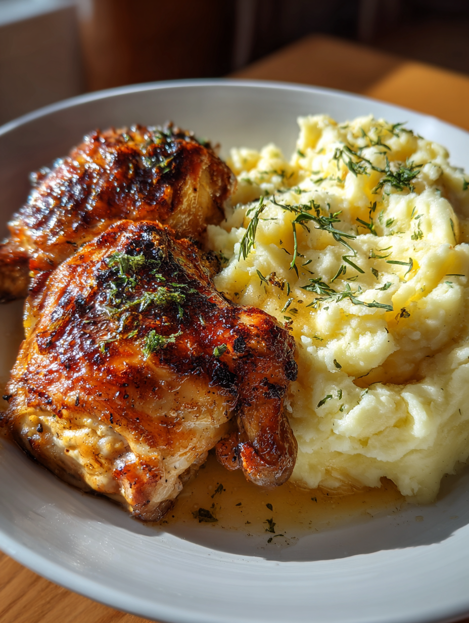 roasted chicken with mashed potatoes: the perfect comfort food dish