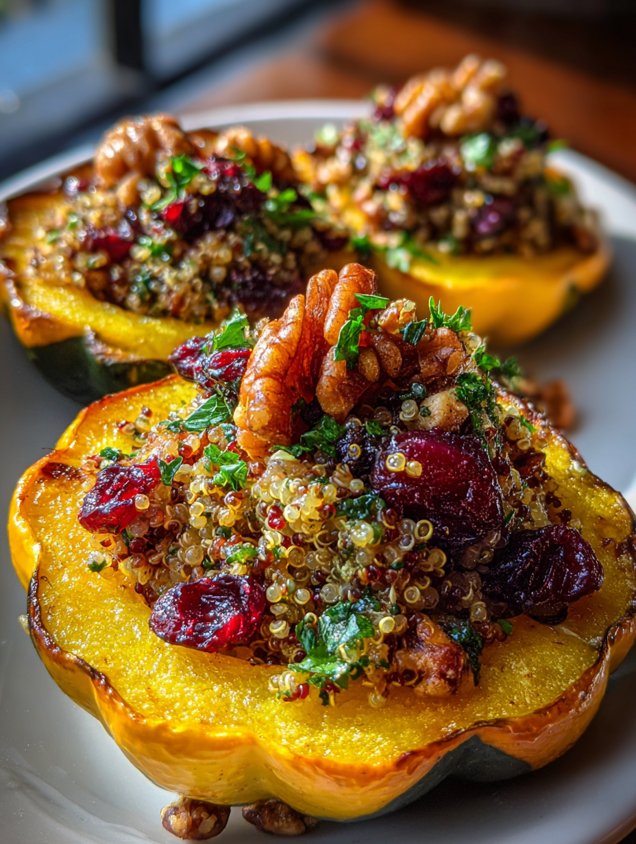 Stuffed Acorn Squash: Deliciously Savory Vegetarian Delight