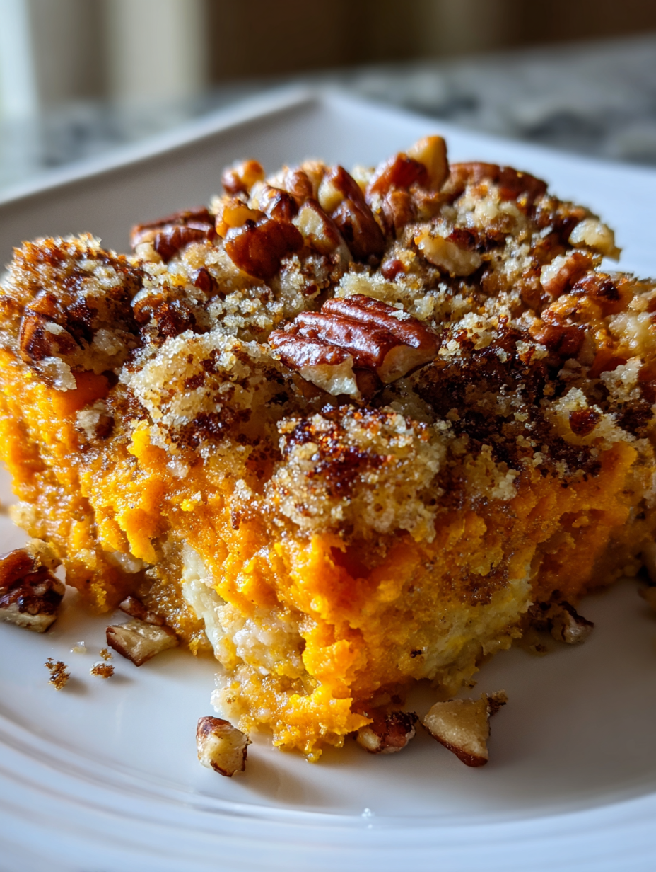 Sweet Potato Casserole: Deliciously Creamy and Topped with Pecans