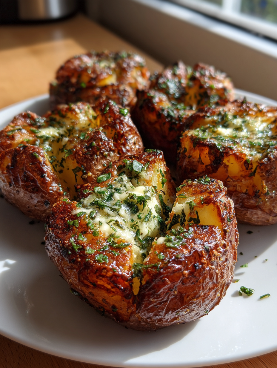 Air Fryer Baked Potatoes – Perfectly Crispy Skin: Amazing Herb Butter