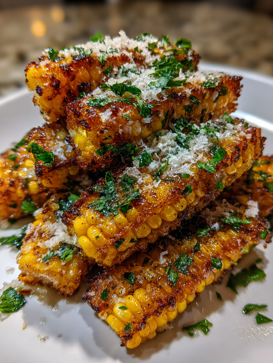 Air Fryer Garlic Parmesan Corn Ribs: Deliciously Crispy and Flavorful