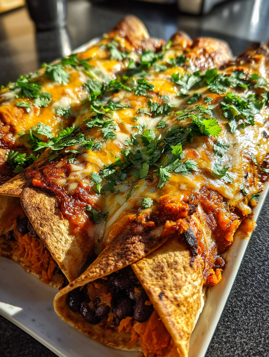 Black Bean Sweet Potato Enchiladas: Deliciously Spiced and Easy to Make