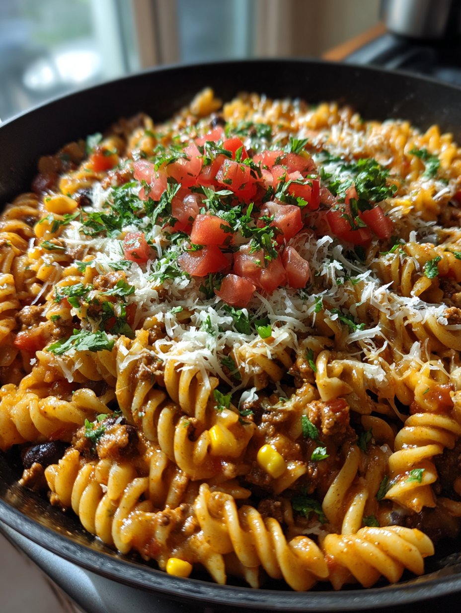 Cheesy Taco Pasta Skillet: The Ultimate One-Pan Dinner Delight