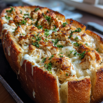 Chicken Alfredo Stuffed Garlic Bread: The Perfect Cheesy Delight