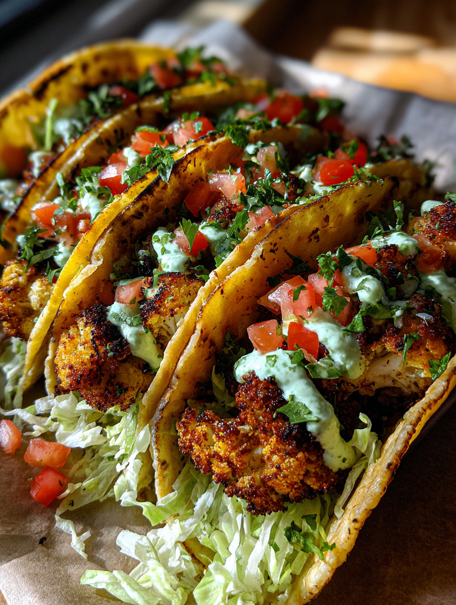 Crispy Cauliflower Tacos with Lime Crema: Deliciously Crunchy Delight